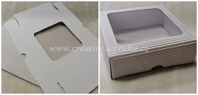 krabička s průhledem VL - 12x12x3,5cm bílá
